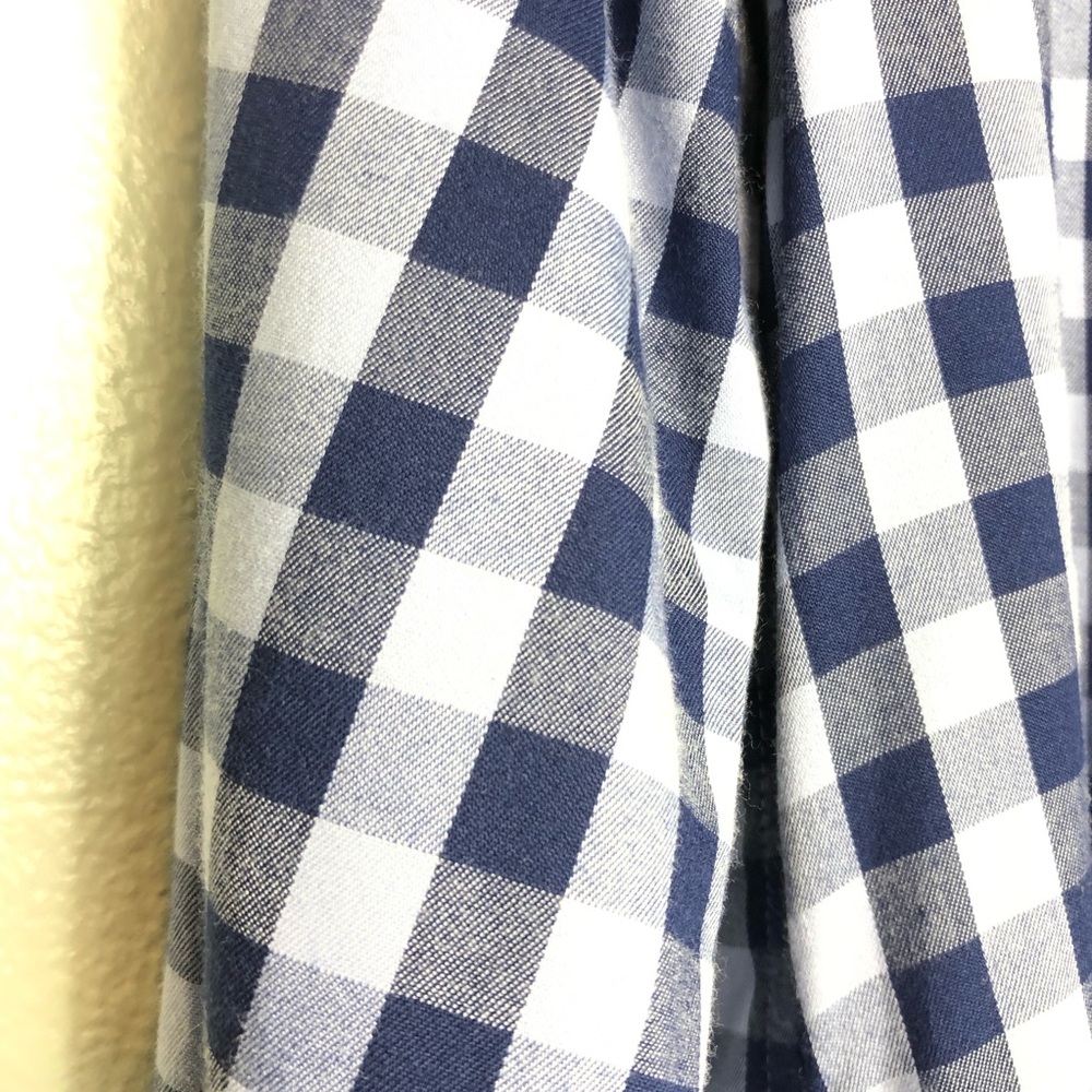 Talbots Gingham Popover Tunic Button Side Blouse - Picture 10 of 16